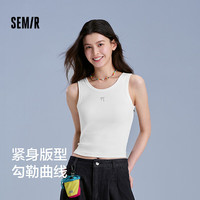 森马(Semir)背心女短款蝴蝶结温柔夏季2025时尚紧身绣花圆领上衣109325102001
