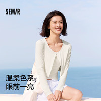 森马（Semir）防晒外套|外套女短款圆领正肩夏季2025凉感吸湿速干109325108001 奶白10536 XS