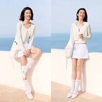 森马（Semir）防晒外套|外套女短款圆领正肩夏季2025凉感吸湿速干109325108001 奶白10536