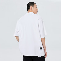 杰克·琼斯（JACK&JONES）男装高街字母百搭休闲潮流POLO-SHIRT舒适短袖T恤衫男款222206036 A06白色 常规 X