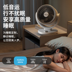 VCJ 空气循环扇电风扇家用台式桌面节能轻音风扇 机械旋钮可摇头3m线 DQ212R