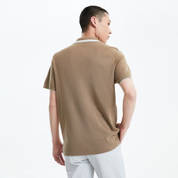 杰克·琼斯(JACK&JONES)男装潮撞色条纹罗纹翻领字母刺绣休闲短袖POLO-SHIRT恤223106056 E10冬麦色 2XL