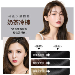 CKF 汉典彩色染发剂盖白发黑茶色染发膏纯泡沫植物泡泡洗彩 奶茶冷棕/植物蜡染型