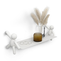 umbra 1015705-040 窄条墙上置物架 白色 客厅浴室收纳