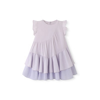英氏女童连衣裙夏季透气公主裙子中大童纯棉背心裙子 梦幻紫
