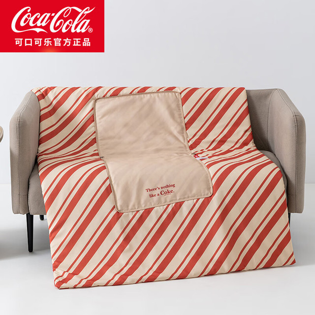 Coca-Cola 可口可乐 抱枕被二合一 车用办公室两用 折叠40x40cm 展开100x150cm 荣耀红白