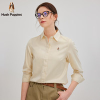 Hush Puppies【休闲简约】暇步士女装2025春季棉感条纹彩色长袖衬衫