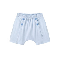YeeHoO英氏童装儿童短裤 年夏季纯棉男女童哈伦裤 冰条蓝YRKPJ2P110A 73 cm