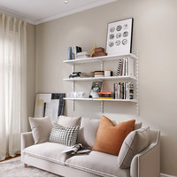 美达斯金属层板书架钢制墙上书架可调节墙面装饰置物架洞洞板挂件