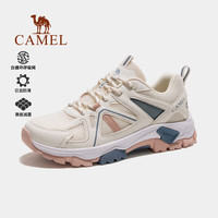 骆驼（CAMEL）登山鞋男女户外防滑耐磨徒步鞋轻便透气运动鞋 F24B693032 白/浅蓝，女 38