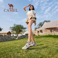 骆驼（CAMEL）登山鞋男女户外防滑耐磨徒步鞋轻便透气运动鞋 F24B693032 米灰黑，女 39