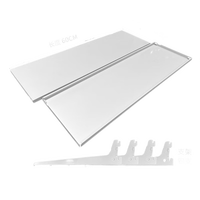 美达斯金属层板书架钢制墙上书架可调节墙面装饰置物架洞洞板挂件 金属层板80*25cm （两片装）