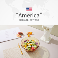 康宁餐具玻璃碗碟盘家用套装高颜值面碗双耳碗微波炉 透明