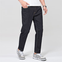 与狼共舞【舒适微弹】牛仔裤男春夏款简约复古通勤直筒裤 黑灰九分裤  38 黑灰（凉感） 轻薄