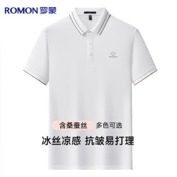 罗蒙 冰丝短袖T恤男士夏季中青年商务休闲POLO衫爸爸男装 2XL 薄荷绿