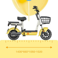 雅迪小精灵电动车标准版双鼓铅酸电瓶车48v12ah通勤买菜男女代步电动自行车