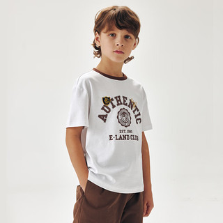 E·LAND KIDS衣恋夏季新品男童刺绣徽章LOGO印花T恤  140 cm