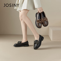 卓诗尼女鞋清仓专场百搭气质女鞋春款时尚百搭细跟平底浅口单鞋 491A15621 卡其色 40