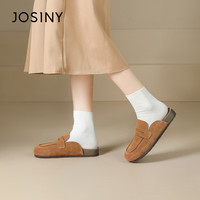 卓诗尼女鞋清仓专场百搭气质女鞋春款时尚百搭细跟平底浅口单鞋 452A54502黑色 34