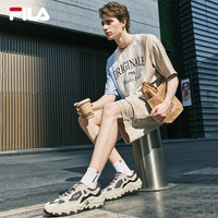 FILA斐乐掠夺者2S复古跑鞋男鞋2025夏季复古运动鞋男士老爹鞋 烟灰/泡沫白-QA 39