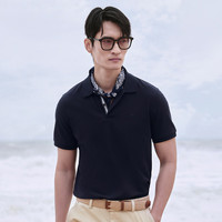报喜鸟POLO衫男装【张若昀明星同款新疆棉精选】抗菌易打理短袖POLO衫男 海军蓝 L -48(175/96)