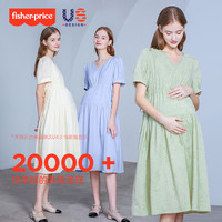 费雪连衣裙夏季裙子夏装长裙上衣裙女纯棉大码装