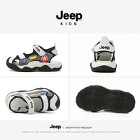Jeep男童凉鞋包头软底女童镂空鞋子夏款小童鞋2025吉普儿童宝宝鞋 黑色 0003 28 鞋内长约18.0cm
