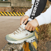 斯凯奇（Skechers）奶茶熊1代丨春夏女鞋运动鞋缤纷撞色复古增高老爹鞋休闲鞋潮 芝芝橄榄绿-NTOL 35