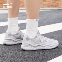 鸿星尔克休闲鞋男鞋夏季厚底舒适老爹鞋简约轻便软弹运动鞋子丨流云2 凝雪灰/云雾灰 42