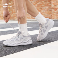 鸿星尔克休闲鞋男鞋夏季厚底舒适老爹鞋简约轻便软弹运动鞋子丨流云2 凝雪灰/云雾灰 40