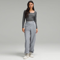 lululemon丨Waist-Seamed Nulu™女士腰部缝线长袖T恤 LW3HVRS 横越灰色 3XS /0