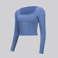 lululemon丨Waist-Seamed Nulu™女士腰部缝线长袖T恤 LW3HVRS 绿洲蓝 2XL /14