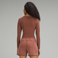 lululemon丨Waist-Seamed Nulu™女士腰部缝线长袖T恤 LW3HVRS 古铜棕 XL /12