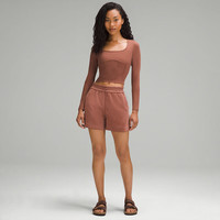 lululemon丨Waist-Seamed Nulu™女士腰部缝线长袖T恤 LW3HVRS 古铜棕 M /8