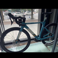 JAVAJAVA新款FUOCOTOP全碳桶轴105套件7120全油碟碳纤维竞速公路车 绿色 700C48码 24速
