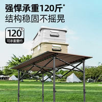 夕岬座 户外折叠桌蛋卷桌可升降露营桌子摆摊烧烤用便携防水 【升降+网兜】蛋卷桌95cm 黑色