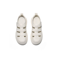 百丽织风罗马凉鞋女25夏新真皮厚底透气鞋B2492BH5 米白色 38