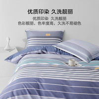 百丽丝水星家纺出品三四件套床上纯棉被套床单100纯棉套件简约几何印花 纯棉几何印花套件() 床单款 ()