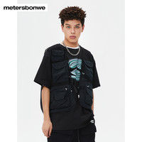 美特斯邦威迷彩工装无袖背心男春秋季宽松舒适休闲透气摄影师马甲