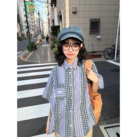 目丸日系水洗做旧报童帽女士文艺复古牛仔八角帽蓝色贝雷帽画家帽子女 2#浅蓝色 均码