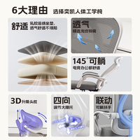 费林斯曼 人体工力学 电脑椅 四向腰托 联动扶手 耀黑-3级气杆-四向腰托 转椅