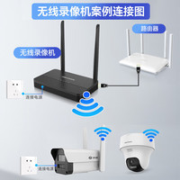 海康威视（HIKVISION）皓视通无线监控摄像头8路套装全彩夜视400万高清室内监控语音对讲360度全景监视器硬盘套装 4TB