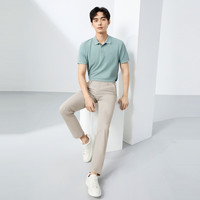 【不变形领】柒牌短袖Polo衫男士夏季凉感时尚休闲中青年翻领T恤 3XL 黑色