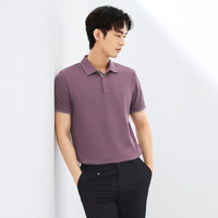 【不变形领】柒牌短袖Polo衫男士夏季凉感时尚休闲中青年翻领T恤 3XL 灰紫