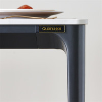 全友家居餐桌意式简约长方形吃饭桌子客厅家用高脚岩板餐桌小户型家具 1.4米单餐桌