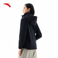 安踏（ANTA）水壳冲锋衣丨大地之壳2.0三合一女户外硬壳防水防风登山外套 【四防两件套】基础黑 S (女160)