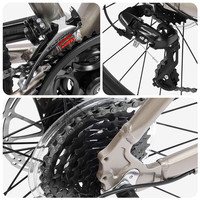 邦德富士达山地自行车卓越380铝合金车架禧玛诺24速双油碟可锁死前叉单车 【S码】钛合金银