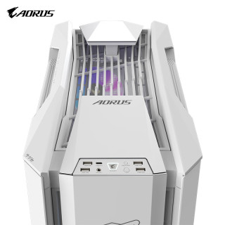技嘉（GIGABYTE）机械雕AC601G 隐藏式背线钢化玻璃侧透兼容水冷显卡竖装 420水冷位/预装4风扇 双面钢化玻璃 【电源套装】AC601 ICE白+UD1300GM