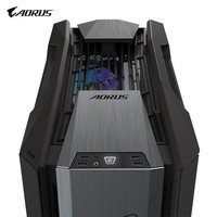 技嘉(GIGABYTE)机械雕AC601G 隐藏式背线钢化玻璃侧透兼容水冷显卡竖装 420水冷位/预装4风扇 双面钢化玻璃 【电源套装】AC601G+UD1300GM