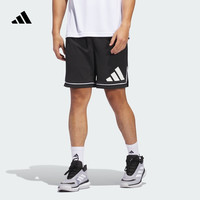 adidas舒适篮球运动短裤男装夏季阿迪达斯   黑色/白   XL